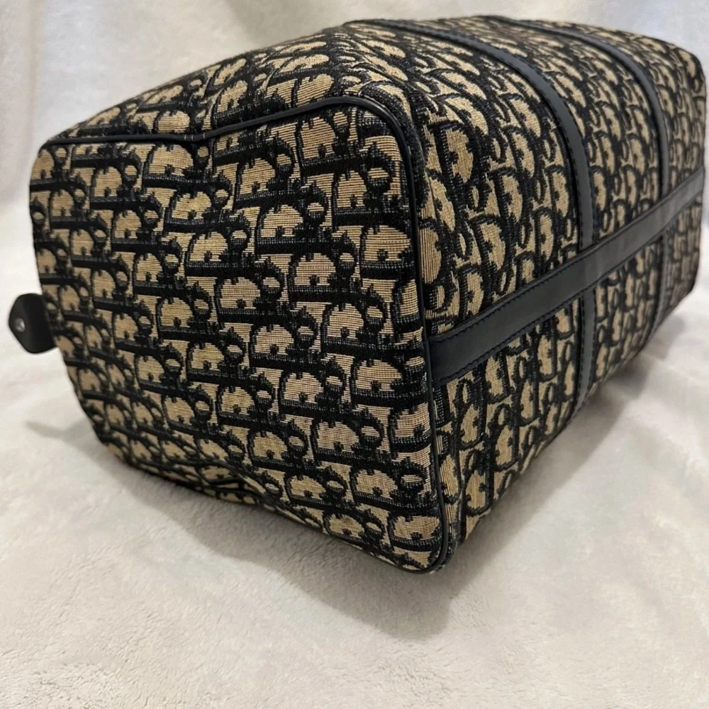 Vintage dior blue and Tan Monogram bowling / Boston bag! - Picture 7 of 15